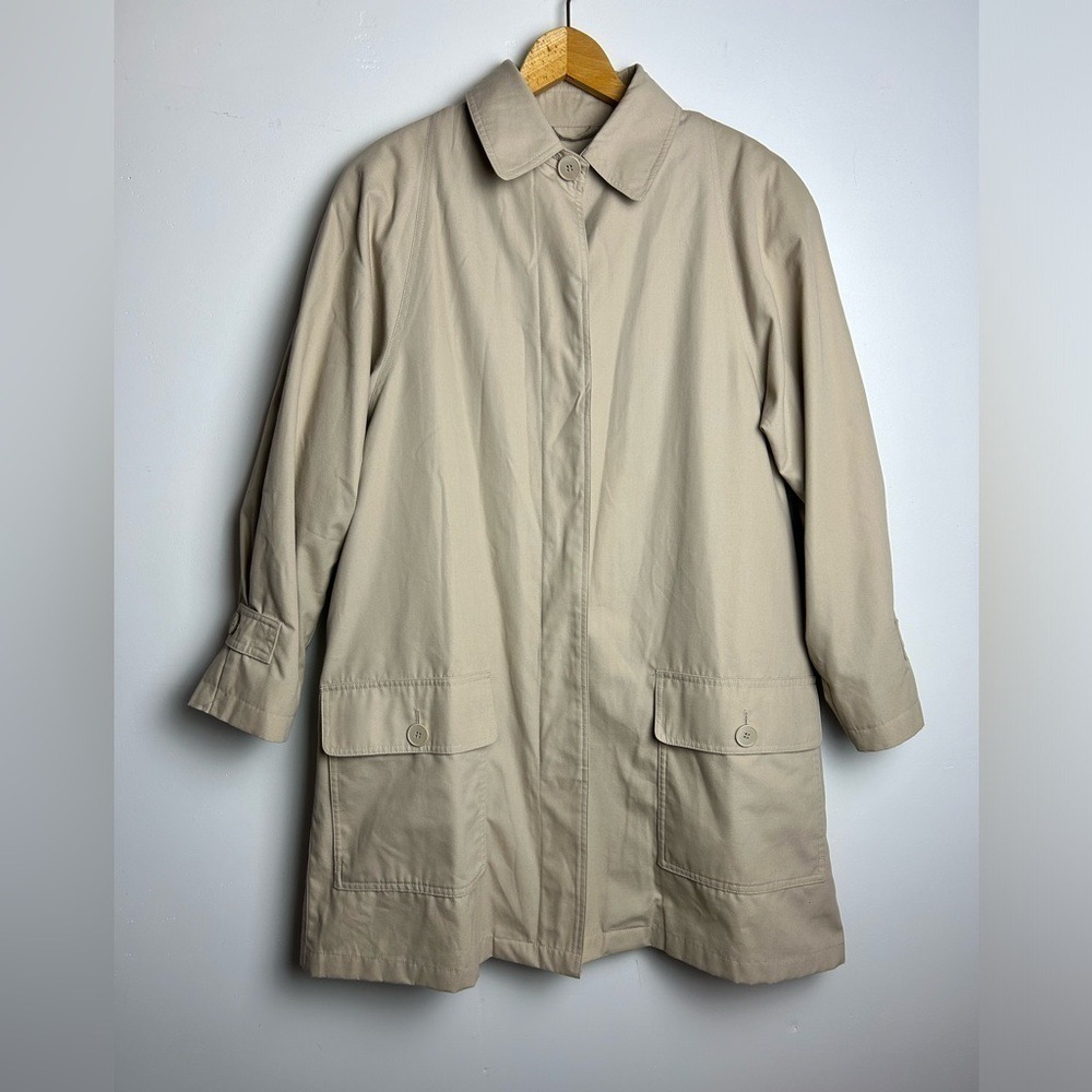 VTG Y2k LONDON FOG Size 8 Limited Edition Trench Coat Women's Tan Brown longline